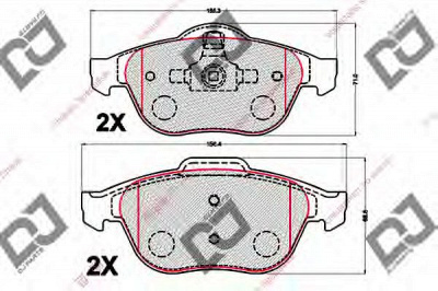 DJ PARTS bp2120 -  Комплект тормозных колодок, дисковый тормоз